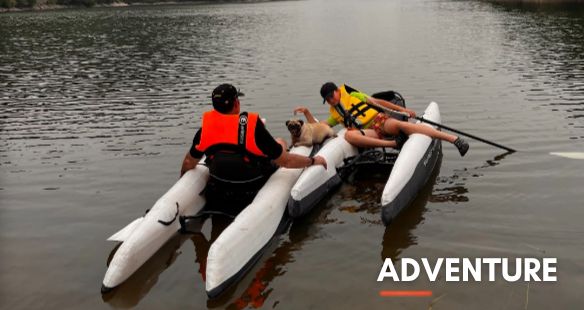 Adventure - paddlers exploring a river in KYYAAK kayaks