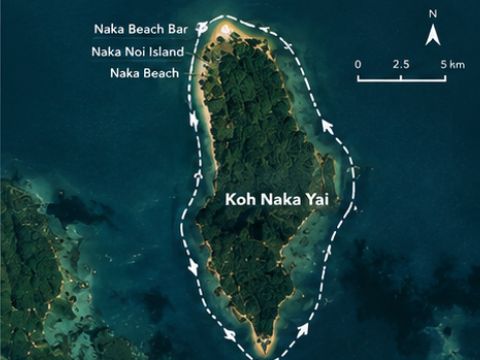 Route map around Koh Naka Yai