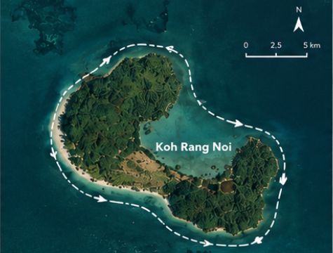 Route map around Koh Rang Noi